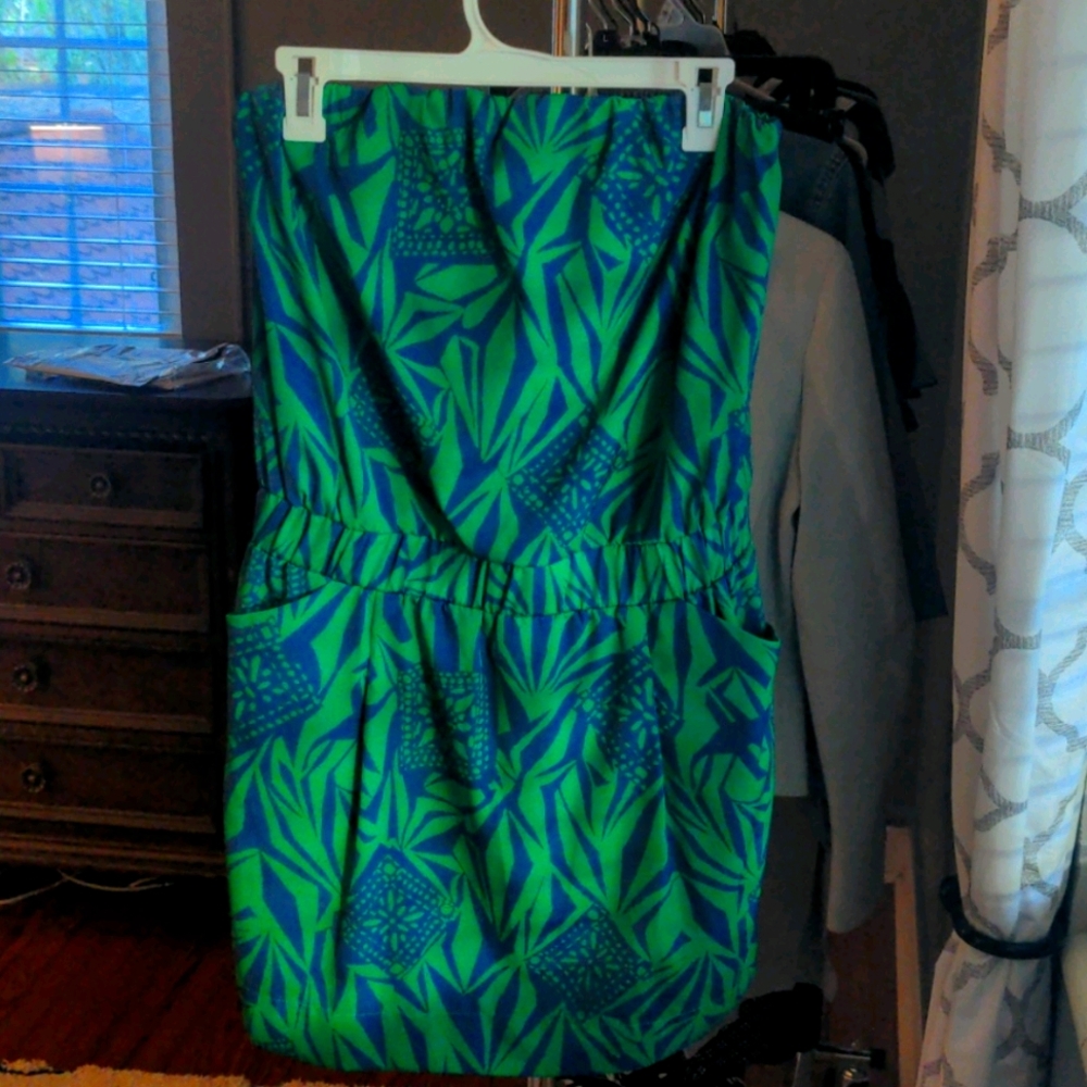 Strapless mini dress